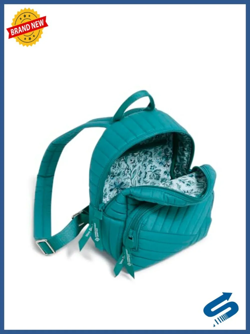 Cotton Mini Backpack Purse, Forever Green
